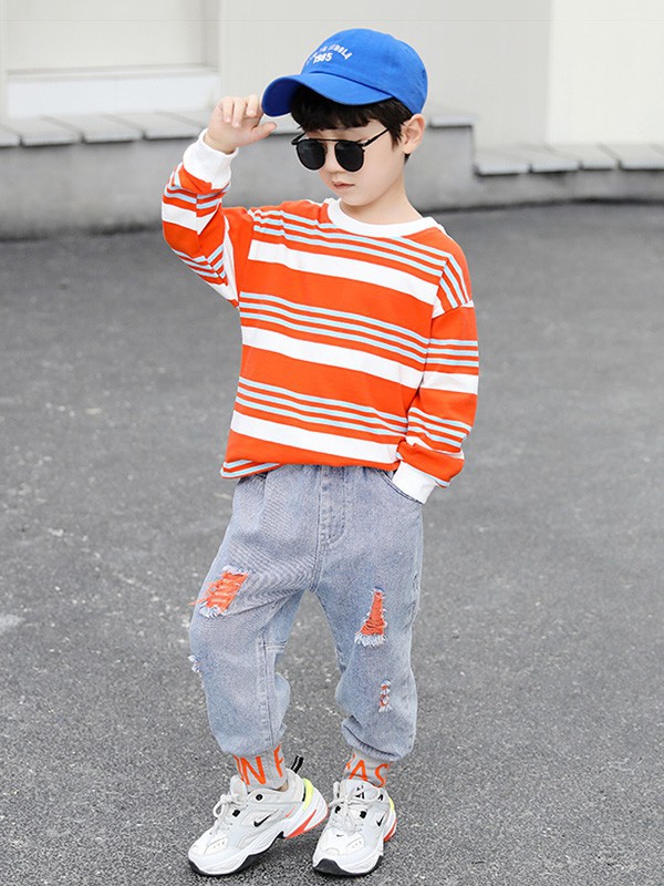 Panxiuyi2022秋冬季橙色T恤