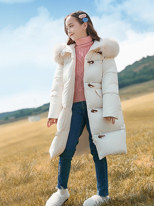 妙妙可心童装2022秋冬季白色棉服
