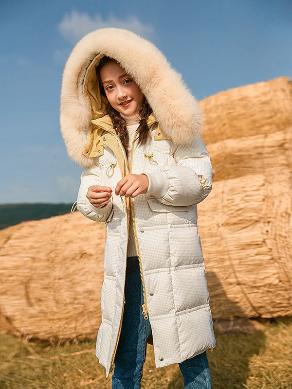 妙妙可心童装2022秋冬季白色棉服