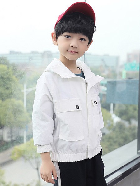 巴士猫童装2022春夏季白色衬衫