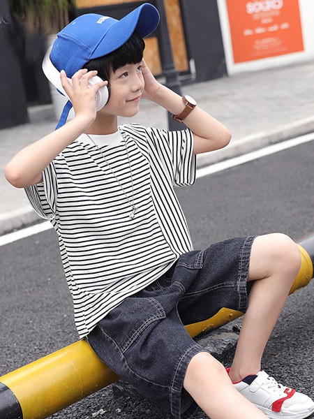 巴士猫童装2022春夏季黑色短裤