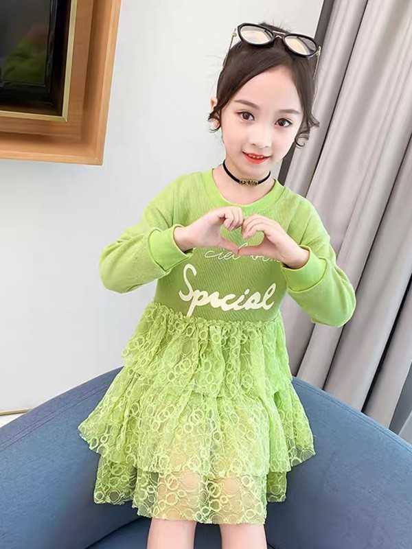 兔班长2022春夏季绿色连衣裙