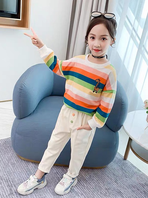 兔班长2022春夏季米色长裤