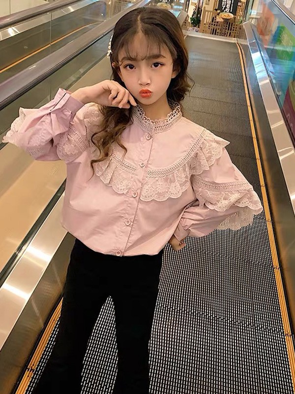兔班长2022春夏季粉色衬衫
