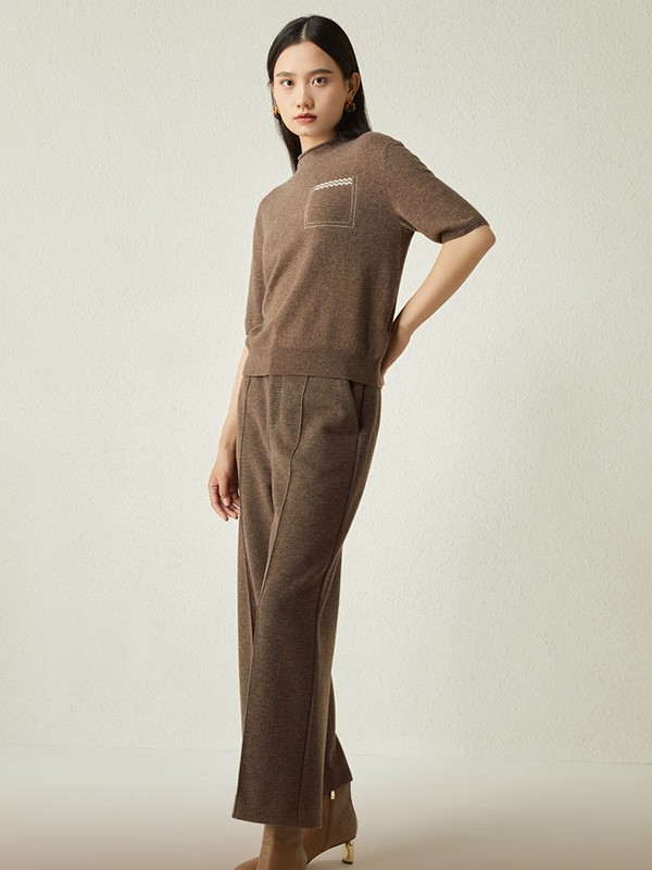 2022秋冬季咖啡色长裤