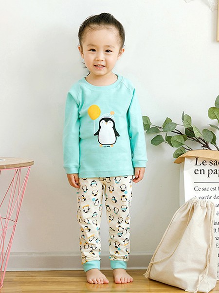 歌歌宝贝童装2022秋冬季绿色家居服