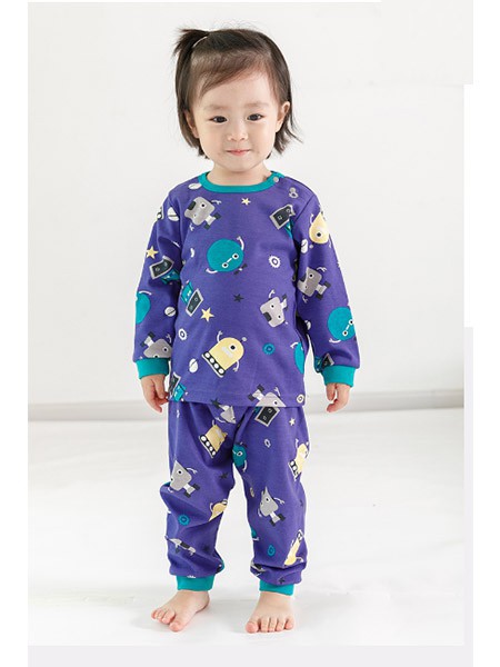 歌歌宝贝童装2022秋冬季藏蓝色家居服