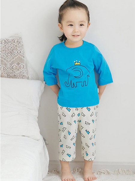 歌歌宝贝童装2022秋冬季蓝色家居服