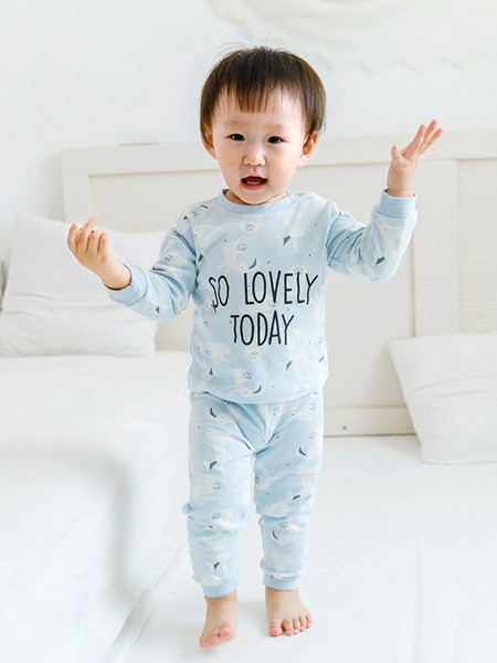 歌歌宝贝童装2022秋冬季蓝色家居服