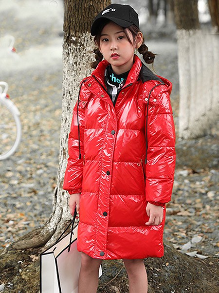 太阳雪人2022秋冬季红色棉服