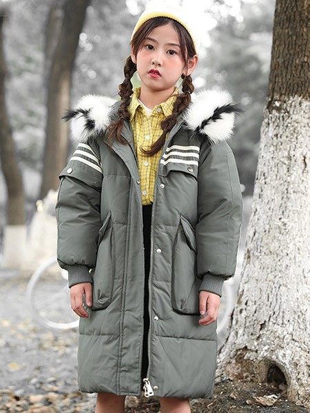 太阳雪人童装2022秋冬季灰色棉服