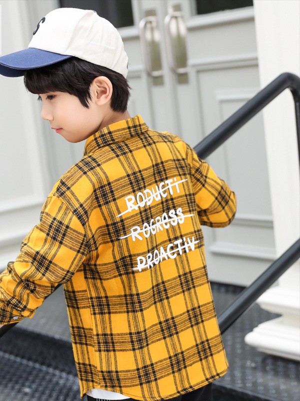 可鹿思童装2022秋冬季黄色衬衫