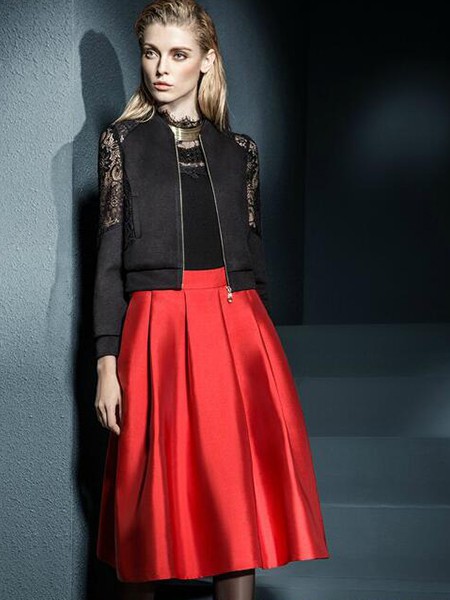 凯丽格思2022秋冬季红色半身裙