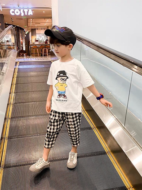 乐背尔童装2022春夏季白色T恤