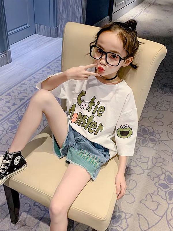 乐背尔童装2022春夏季白色T恤