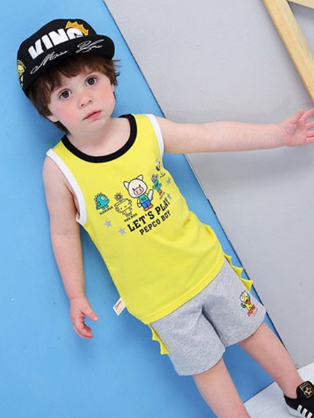 朋库一代童装2022春夏季黄色背心