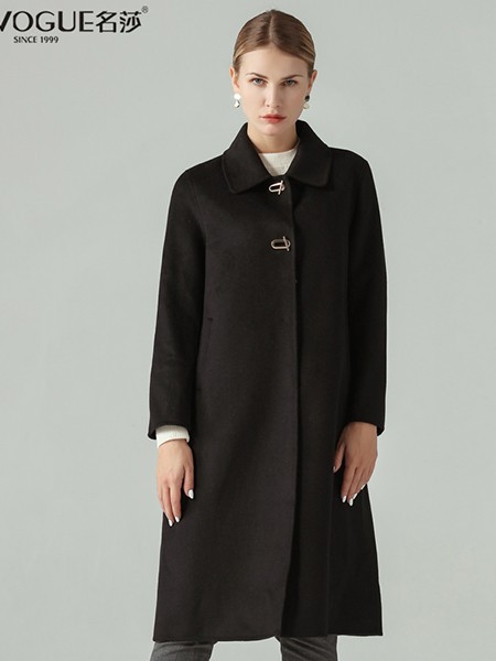 名莎女装2022秋冬季黑色大衣