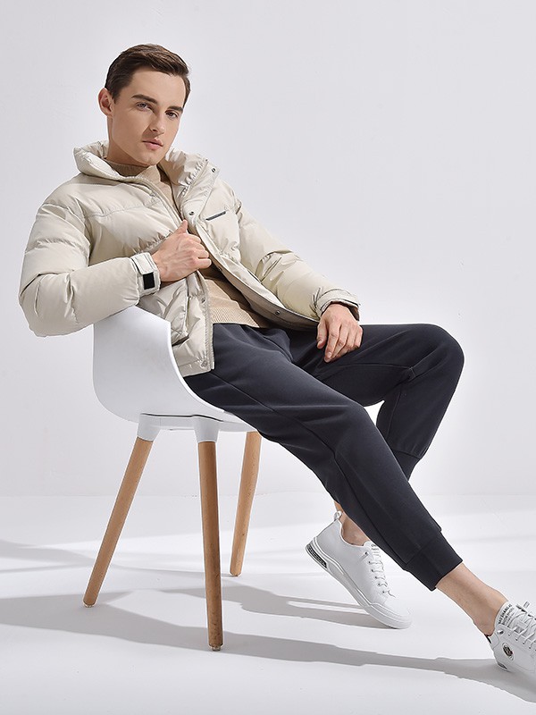 恩咖男装2022秋冬季米色棉服