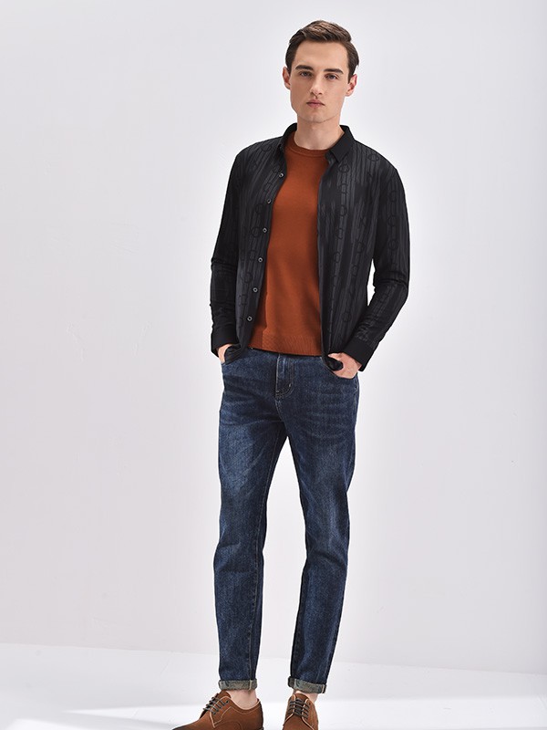 恩咖男装2022秋冬季藏蓝色长裤