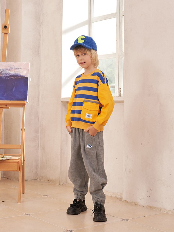 芭乐兔童装2022秋冬季灰色长裤