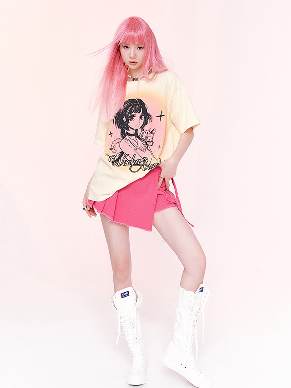 吾哈女装2022秋冬季白色T恤