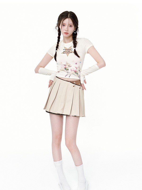 吾哈女装2022秋冬季白色T恤