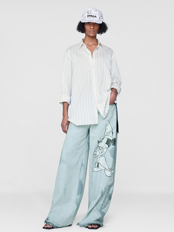 斯特拉·麦卡特尼2022秋冬季浅蓝色阔腿裤