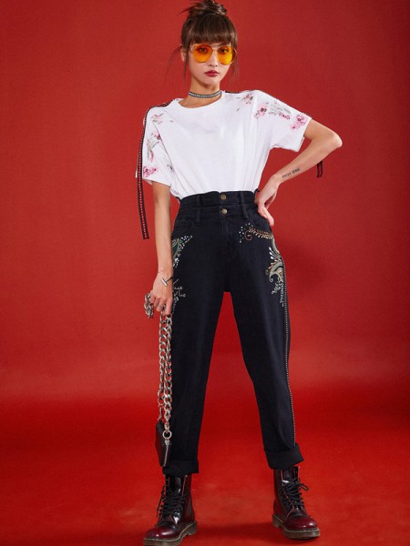 裂帛女装2022秋冬季白色T恤