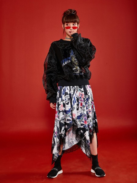 裂帛女装2022秋冬季黑色T恤