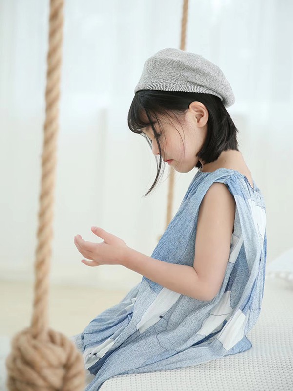 墨熹童装2022夏季莫兰迪色系吊带裙