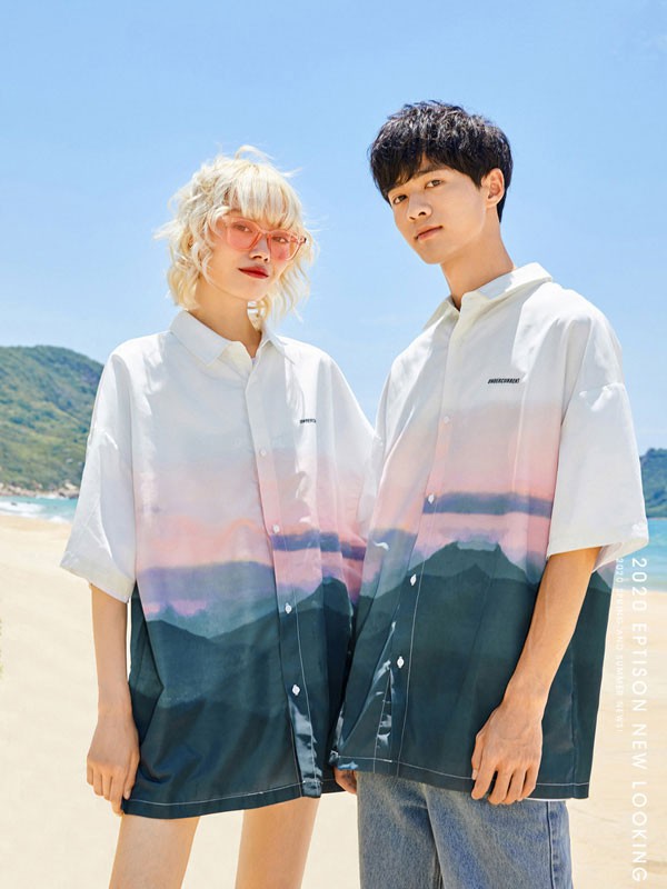 衣品天成休闲装2022春夏季拼色衬衫