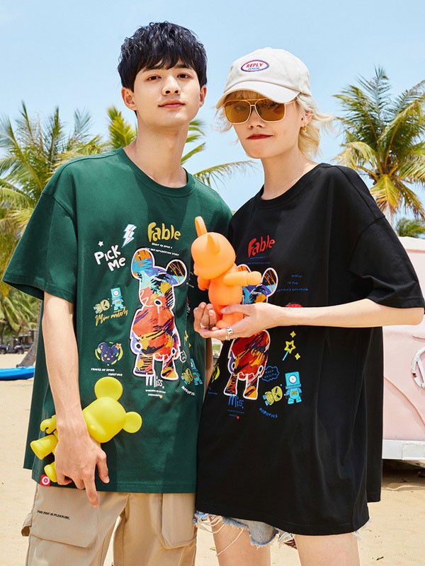 衣品天成休闲装2022春夏季墨绿色T恤