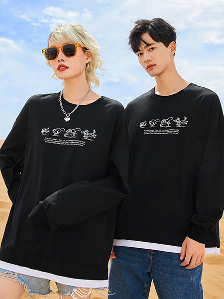 衣品天成休闲装2022秋冬季黑色T恤