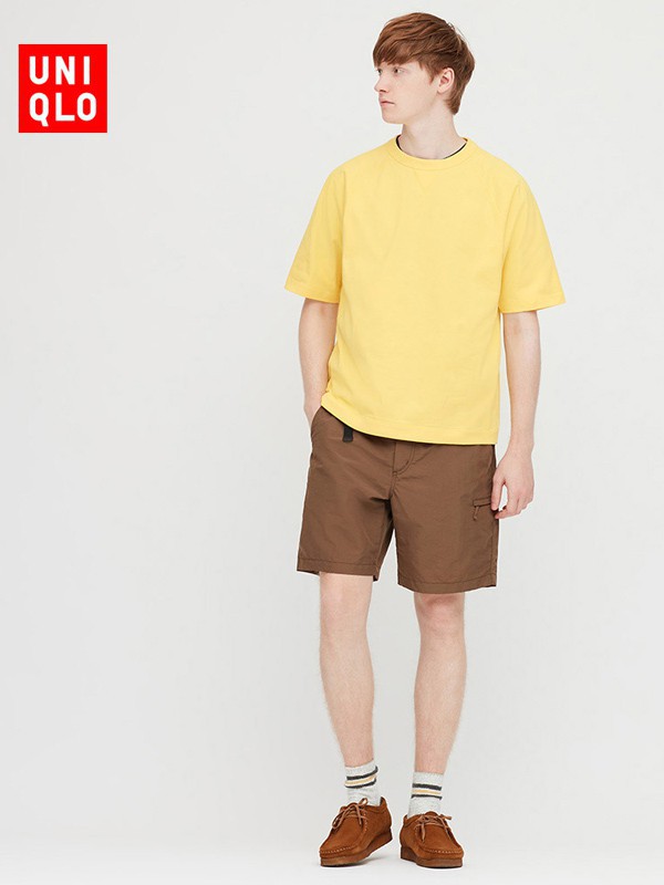 优衣库休闲装2022秋冬季黄色T恤