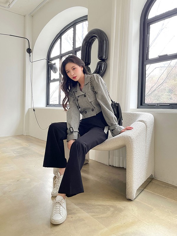 chuu女装2022秋季灰色外套