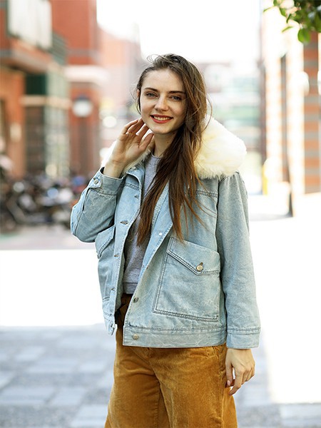 埃斯普利特休闲装2022秋冬季蓝色派克服