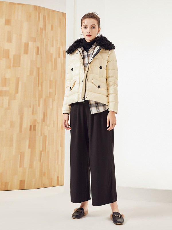 兰佩女装2022秋冬季黑色阔腿裤