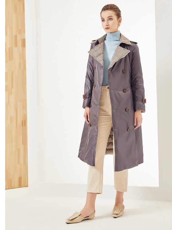 兰佩女装2022秋冬季咖啡色风衣