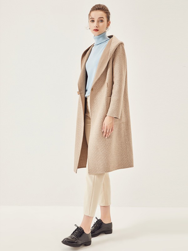 兰佩女装2022秋冬季米色大衣