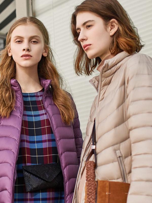 鸭鸭羽绒服2022秋冬季粉色羽绒服