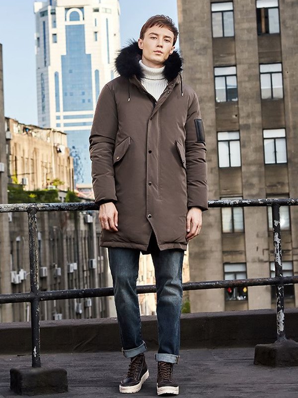 鸭鸭羽绒服2022秋冬季藏蓝色长裙