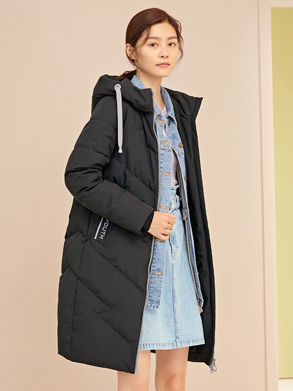 千仞岗羽绒服2022秋冬季黑色棉服