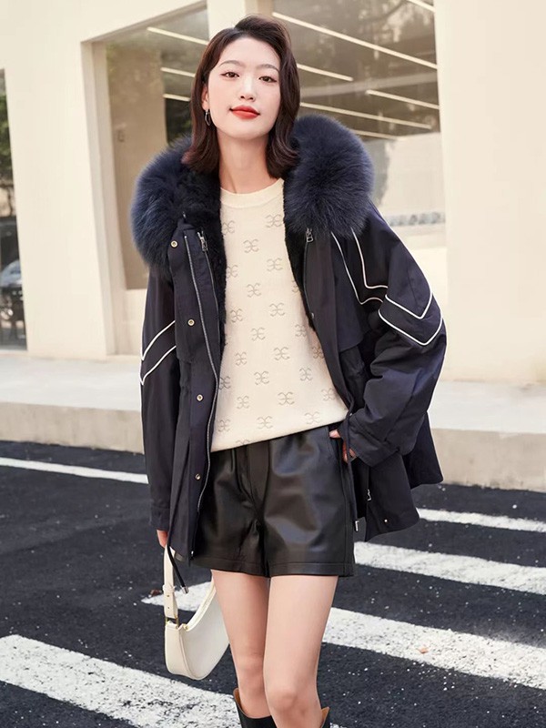 点占2022秋冬季黑色派克服