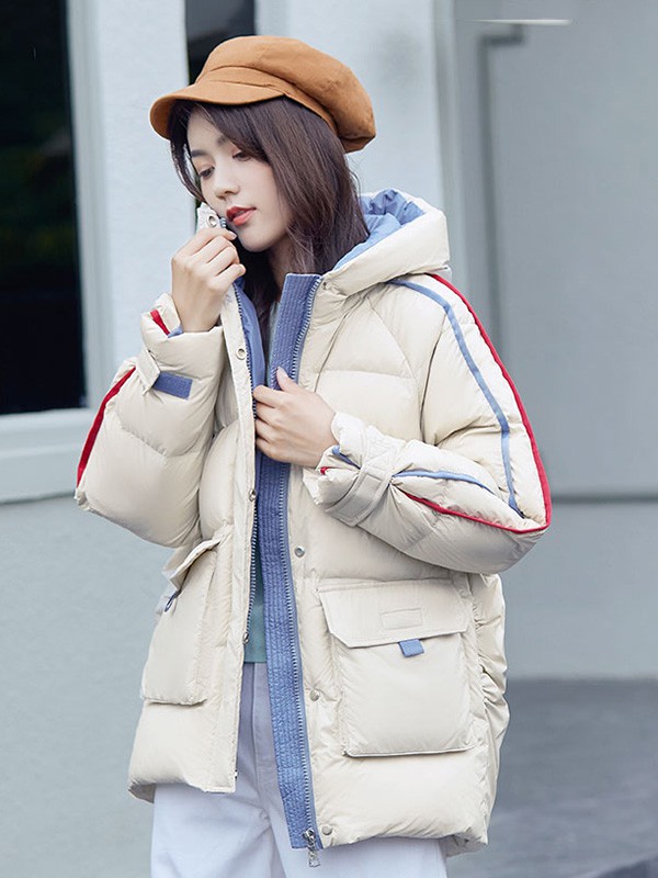 冰洁羽绒服2022秋冬季蓝色卫衣