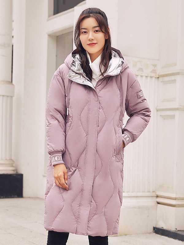 冰洁羽绒服2022秋冬季粉色棉服