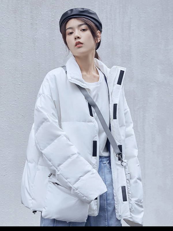冰洁羽绒服2022秋冬季白色羽绒服