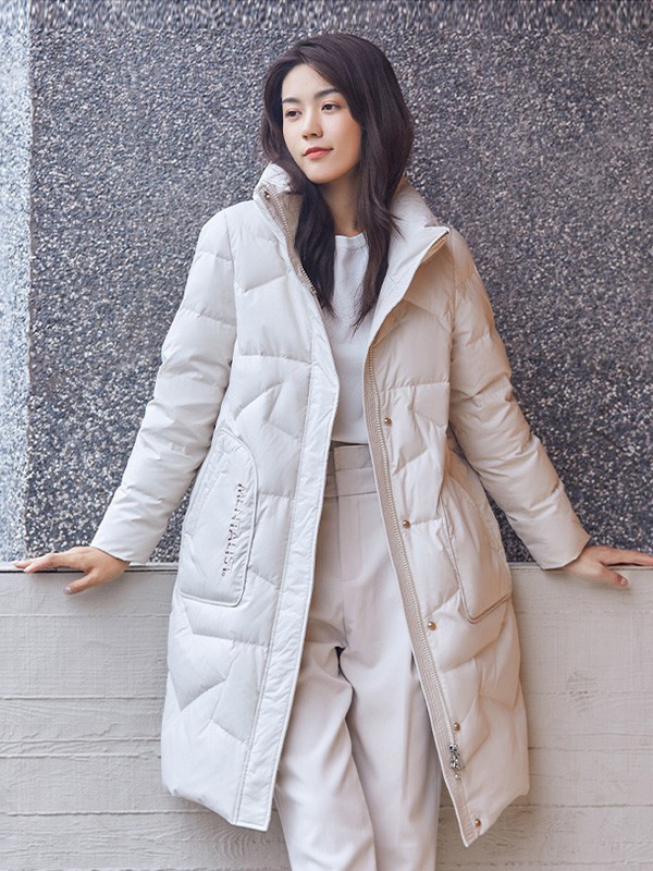 冰洁羽绒服2022秋冬季白色长裤