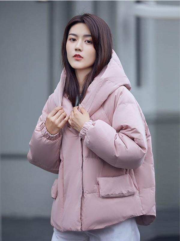 冰洁羽绒服2022秋冬季粉色派克服