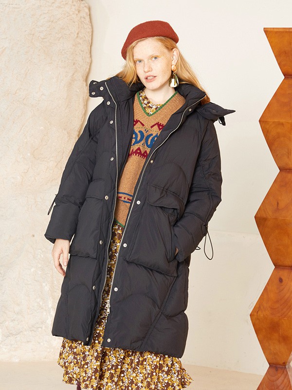 两三事2022秋冬季黑色棉服