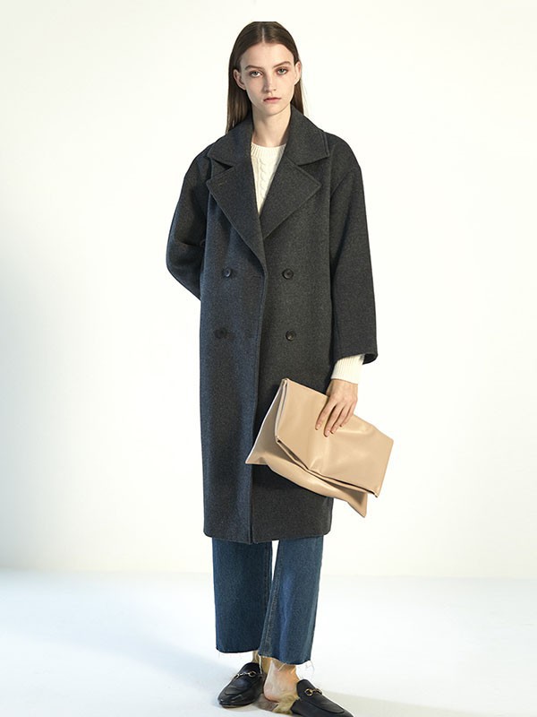 思诺芙德女装2022秋冬季黑色大衣